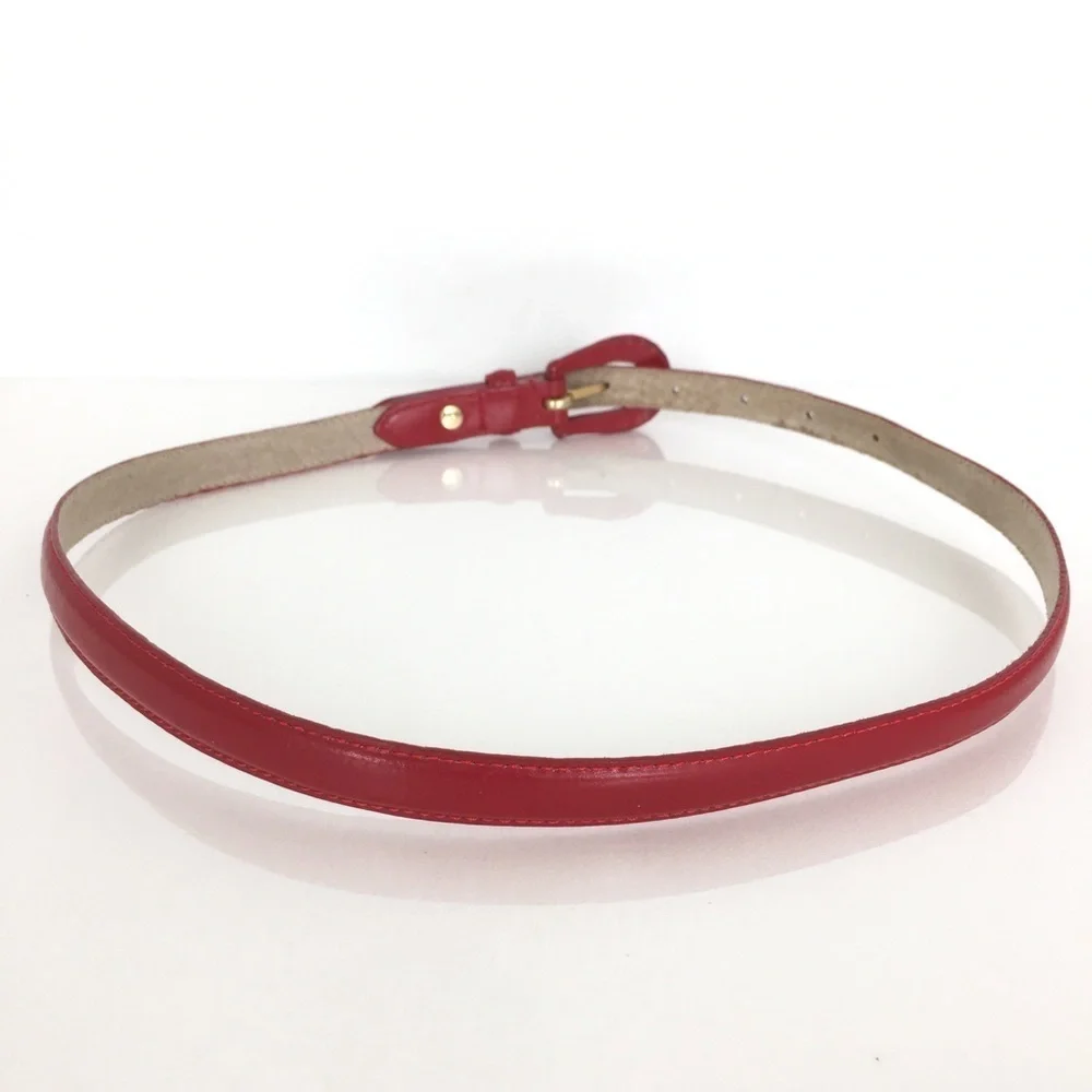 Vintage Liz Claiborne Thin Leather Belt Red VTG 80’s 90”s Women’s Size Small